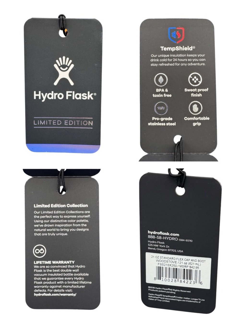 Hydro Flask Insulated Water Bottle 21 oz w/ Flex Cap Boot - Woodstove - Picture 2 of 4